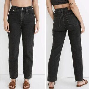 Madewell The Perfect Vintage STraoght Jeans Women Size 24 in black Ash
